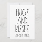 Hugs, Kisses en Dirty Dingen grappig Valentijnse Feestdagenkaart (Voorkant)
