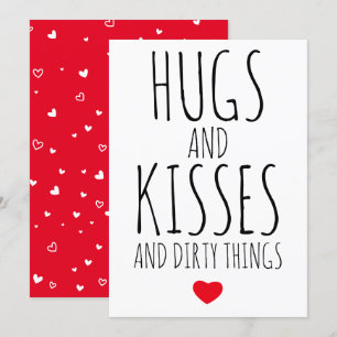 Hugs, Kisses en Dirty Dingen grappig Valentijnse Feestdagenkaart