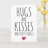Hugs, Kisses en Dirty Dingen grappig Valentijnse Kaart (Gele Bloem)