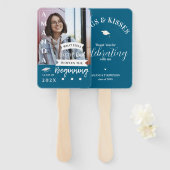 Hugs Kisses Foto Quote Class Afstuderen Dank u Handwaaier (Voorkant en achterkant)