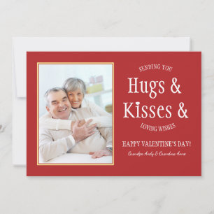 Hugs & Kisses-fotokaart Feestdagenkaart