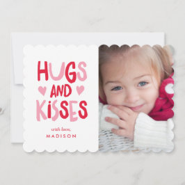 Hugs & Kisses | Fotokaart Valentijnsdag Feestdagenkaart