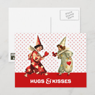 Hugs & Kisses Funny Kinder Valentijnsdag Briefkaar Feestdagenkaart