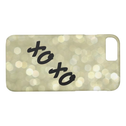 Hugs & Kisses Gold iPhone 7 Hoesje (Achterkant (Horizontaal))