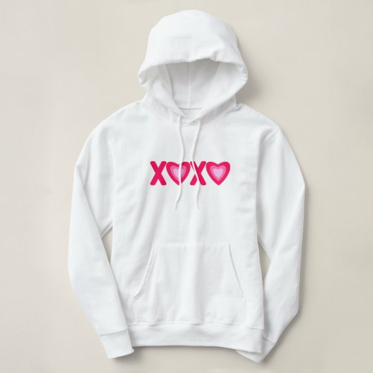 Hugs Kisses Love Hearts Hoodie (Design voorkant)