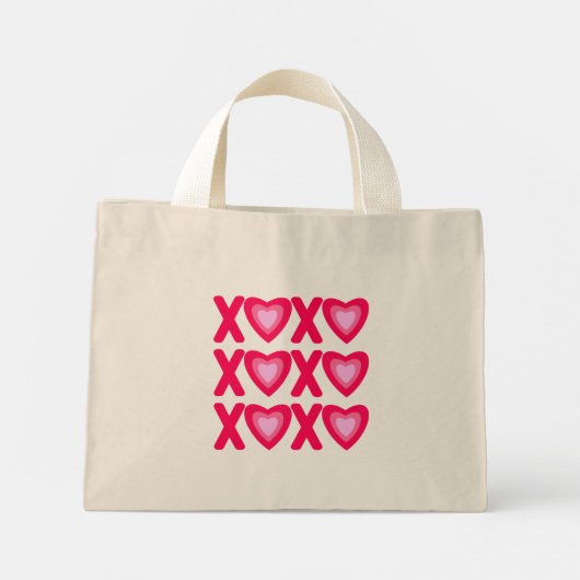 Hugs Kisses Love Hearts Mini Tote Bag (Achterkant)