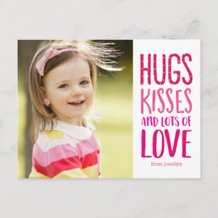 Hugs Kisses Love Valentijnsdag Briefkaart