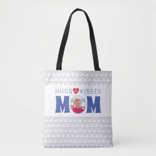 Hugs Kisses Mom Custom Photo Tas