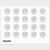 Hugs Kisses New Mr Mrs Hand Lettering Calligraphy Ronde Sticker (Vel)