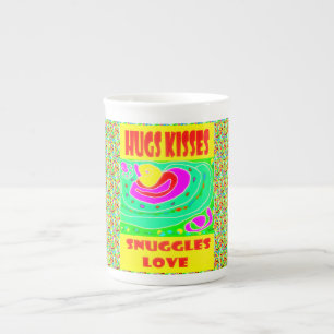Hugs Kisses ontwerp voor kinderen leuke brite kleu Porselein Kop