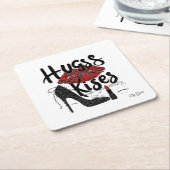 Hugs & Kisses Paper Coaster (6) By Gaile Kartonnen Onderzetters (Schuin)