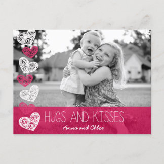 Hugs & Kisses Photo Postcard Briefkaart