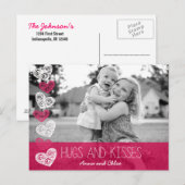 Hugs & Kisses Photo Postcard Briefkaart (Voorkant / Achterkant)