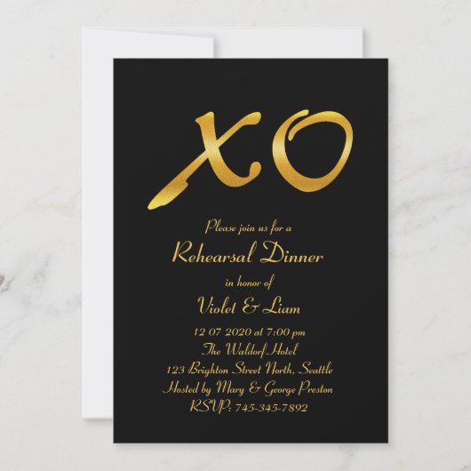 Hugs & Kisses Rehearsal Dinner Invitation Kaart (Voorkant)