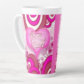 Hugs & Kisses Retro Heart Latte Mug Latte Mok (Linkerhoek)