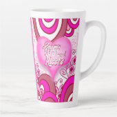 Hugs & Kisses Retro Heart Latte Mug Latte Mok (Rechts)