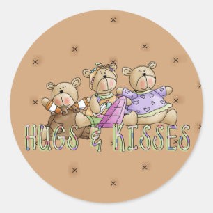 Hugs & Kisses Ronde Sticker