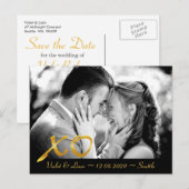 Hugs & Kisses Sla de datum op Aankondigingskaart (Voorkant / Achterkant)