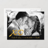 Hugs & Kisses Sla de datum op Aankondigingskaart (Voorkant / Achterkant)