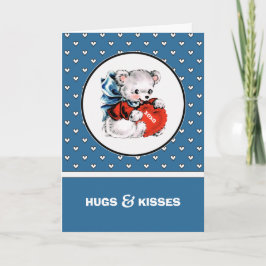 Hugs & Kisses.  Teddy Bear Valentijnsdag Feestdagen Kaart