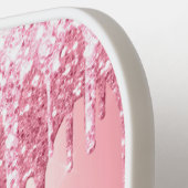 HUGS & KISSES VALENTIJNS PINK GLITTER DRIP CUSTOM PICKLEBALL PADDLE (Links Detail)