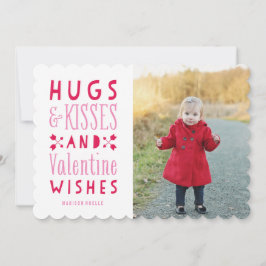 Hugs & Kisses| Valentijnsdag-fotokaart Feestdagenkaart