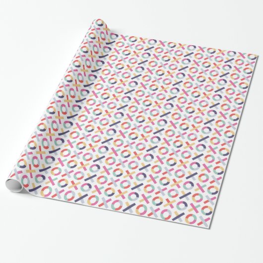 Hugs + Kisses Valentijnsdag Gift Wrap - Poeder Cadeaupapier (Uitgerold)