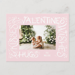"Hugs & Kisses & Valentijns's Wishes" Hand gedrukt Feestdagenkaart