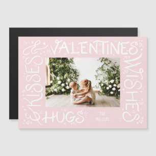 "Hugs & Kisses & Valentijns's Wishes" Hand gedrukt Magnetische Uitnodiging