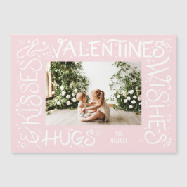 "Hugs & Kisses & Valentijns's Wishes" Hand gedrukt Magnetische Uitnodiging