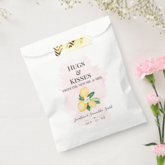 Hugs & Kisses van de nieuwe Mrs. Lemons Pink Showe Bedankzakje (Gezegeld)