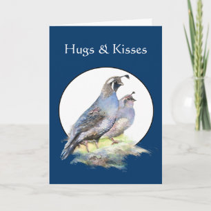 Hugs & Kisses van één die je mist Quail Kaart