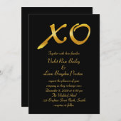 Hugs & Kisses Wedding Invitation Kaart (Voorkant / Achterkant)