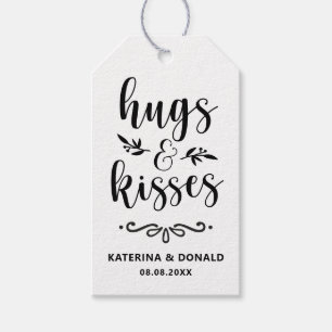 Hugs & Kisses Wedding Vrijgezellenfeest voor cad Cadeaulabel