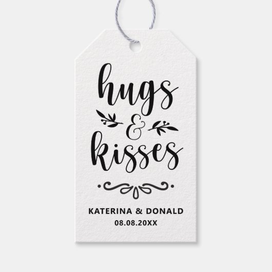 Hugs & Kisses Wedding | Vrijgezellenfeest voor cad Cadeaulabel (Voorkant)