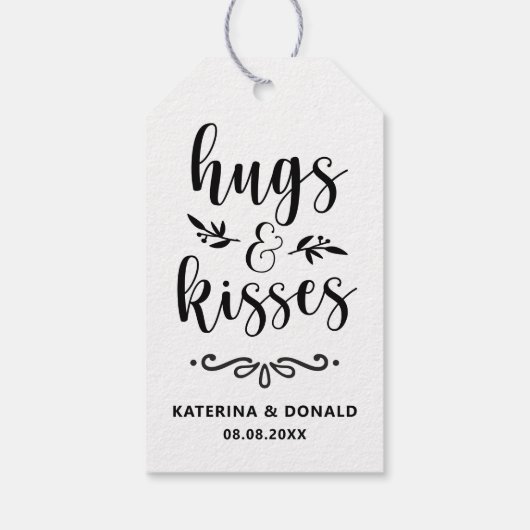 Hugs & Kisses Wedding | Vrijgezellenfeest voor cad Cadeaulabel (Achterkant)
