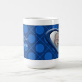 Hugs & Kisses XOXO Heart Photo Mok Blue (Center)