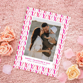 Hugs & Kisses (XOXO) Modern Photo Valentine's Day Feestdagenkaart