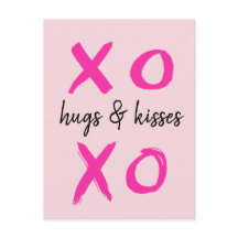 Hugs & kisses, XOXO, Roze