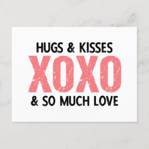 Hugs & Kisses XOXO Valentijnsdag Briefkaart