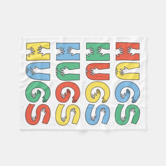 HUGS (kleur) Fleece Deken (Voorkant (Horizontaal))