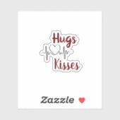 Hugs & kussen met hart Valentijnse sticker (Vel)