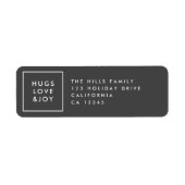 Hugs Love and Joy Stylish Kerstskool Grey Etiket (Voorkant)