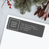 Hugs Love and Joy Stylish Kerstskool Grey Etiket
