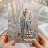 Hugs Love and Joy | Terracotta Burnt Orange Modern Feestdagenkaart