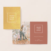 Hugs Love en Joy | Modern Terracotta Kerstmis Folie Kaarten (Display)