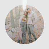 Hugs Love en Joy | Stijlvolle kerstfoto van Trendy Ornament (voorkant)