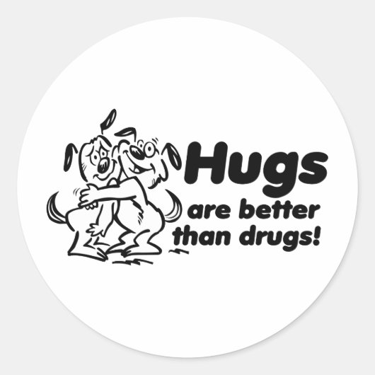 Hugs of drugs? ronde sticker (Voorkant)