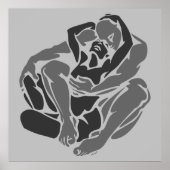 Hugs Poster - Loving Embrace Figuur Study Tekening (Voorkant)