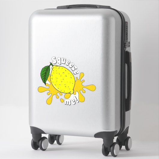 Hugs Squeeze me Fun Lemon Fruit Quote Sticker (Koffer)